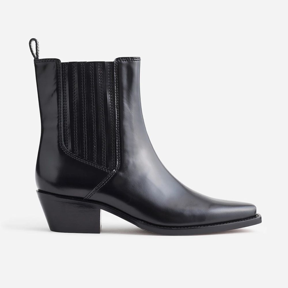 Madewell Black Leather Ankle Heeled Boots